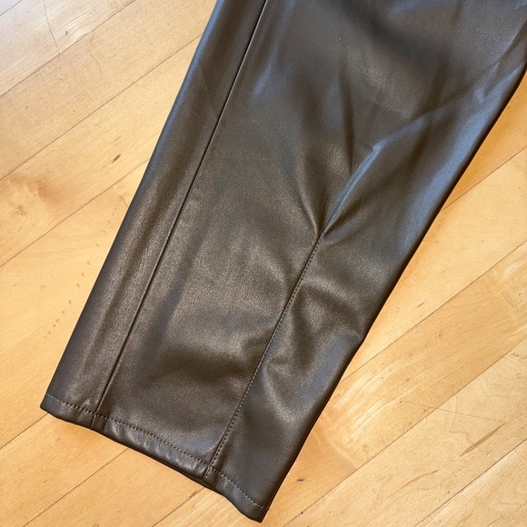 Zara The Weekend taupe Faux leather Mid Rise ankle pant, L, PG1434 - Picture 4 of 6